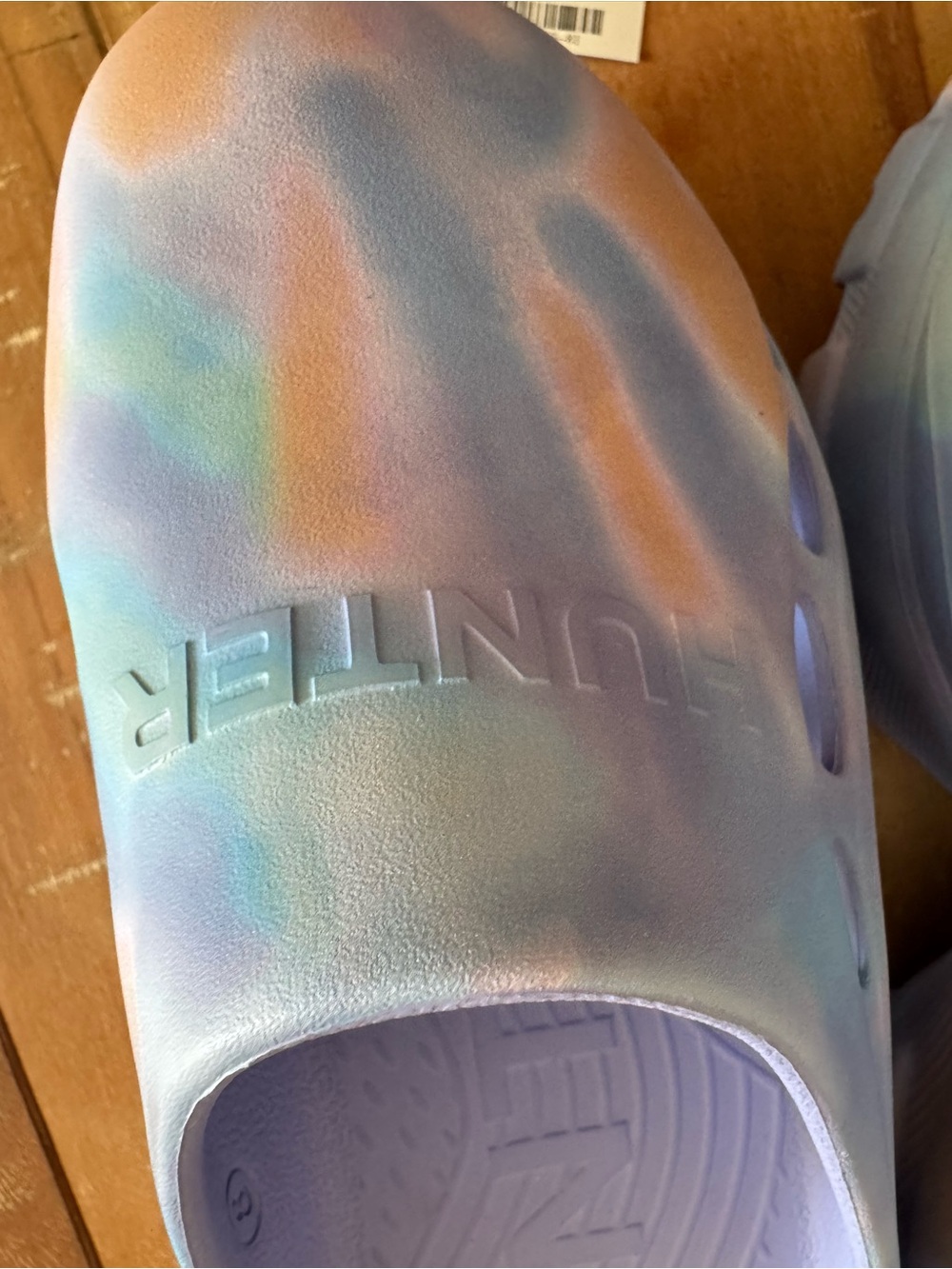 Hunter Tie Dye Platform Clogs Size 8 Pastel Slip On Rubber Chunky - Picture 8 of 10